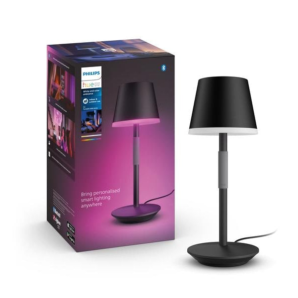 Philips Hue White & Col. Amb. Go Tragbare Tischleuchte schwarz 370 lm