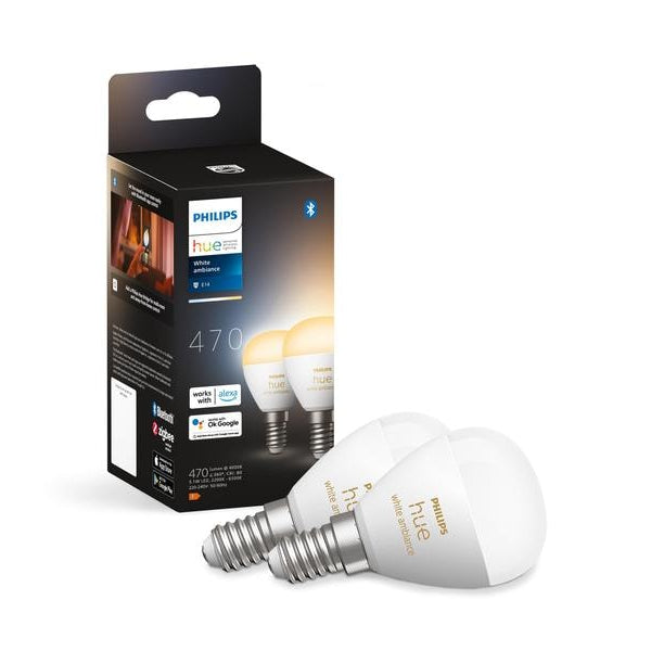 Philips Hue White Ambiance E14 Luster Tropfen 2er Set 2 x 470 lm
