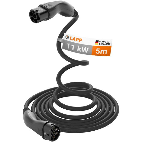 Lapp Ladekabel Helix für Elektroauto Typ 2, 11 kW, 5 m, Schwarz