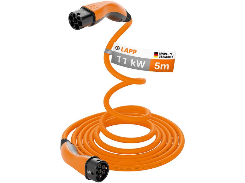 Lapp Ladekabel Helix für Elektroauto Typ 2, 11 kW, 5 m, Orange