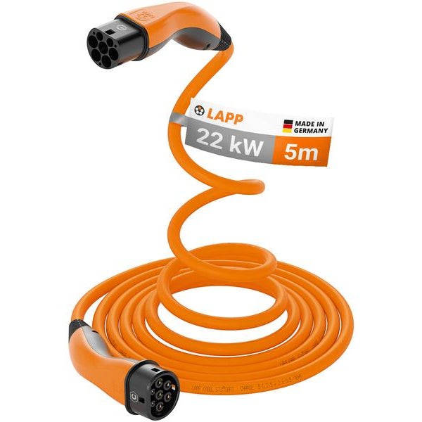 Lapp Ladekabel Helix für Elektroauto Typ 2, 22 kW, 5 m, Orange