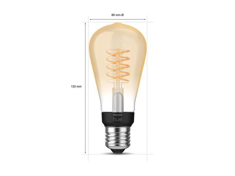 Philips Hue Leuchtmittel White E27 Einzelpack Edison Filament 550 lm