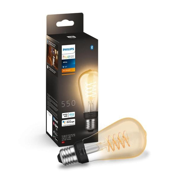Philips Hue Leuchtmittel White E27 Einzelpack Edison Filament 550 lm