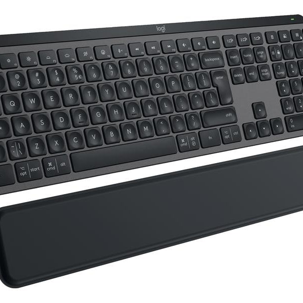 Logitech Tastatur MX Keys S Plus CH-Layout mit Handgelenkauflage