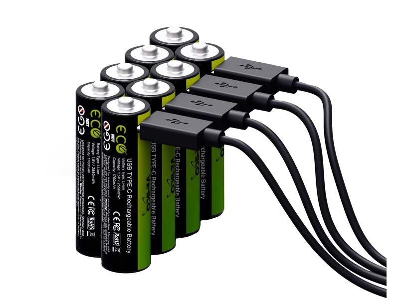 Verico Akku 8x AA 1700 mAh mit USB-C