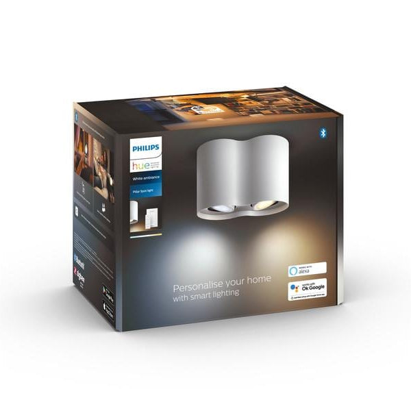 Philips Hue White Ambiance Pillar Doppelspot inkl. Dimmschalter Weiss