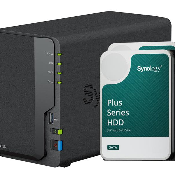 Synology NAS DiskStation DS223, 2-bay Synology Plus HDD 32 TB