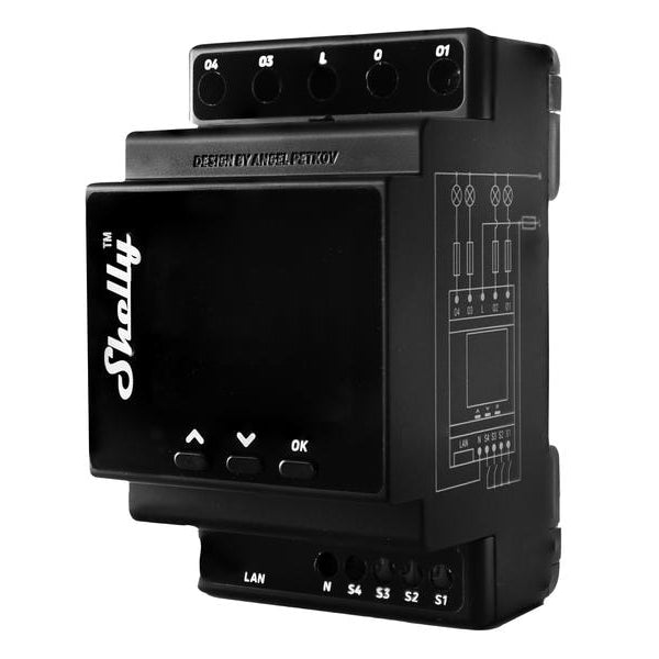Shelly Pro 4PM LAN und WiFi-DIN-Rail Switch