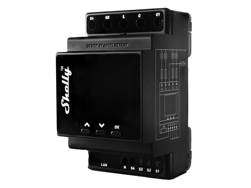 Shelly Pro 4PM LAN und WiFi-DIN-Rail Switch
