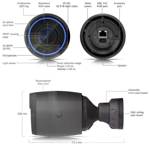 Ubiquiti Netzwerkkamera AI Professional Schwarz