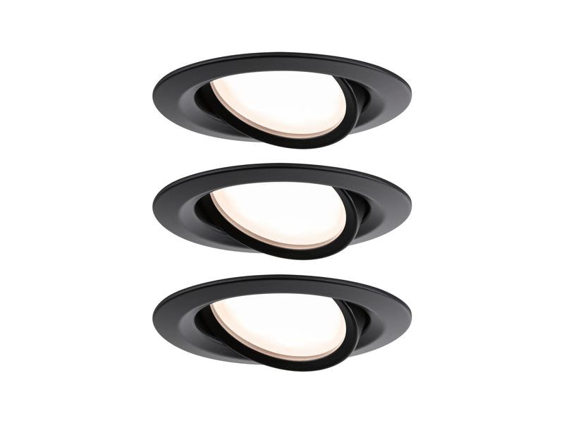 Paulmann Einbauspot LED Nova Plus Coin Set, 3 x 6W, 2700K, Schwarz