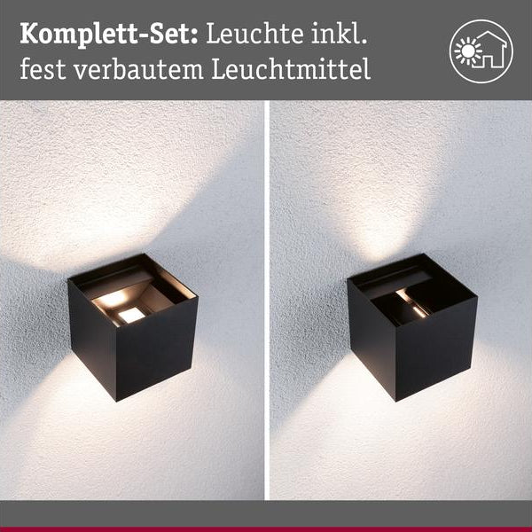 Paulmann Outdoor Wandleuchte LED House Cybo, 2x2.5W, RGBW, Anthrazit