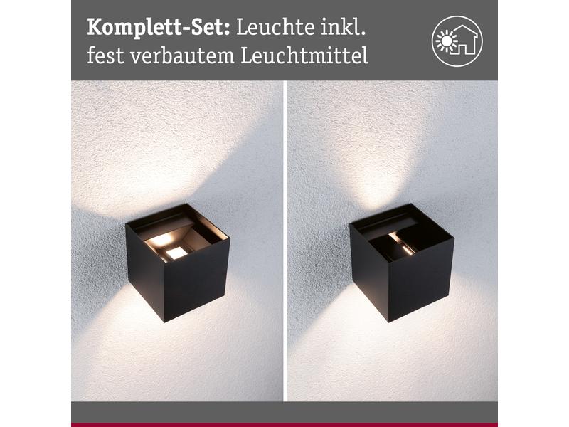 Paulmann Outdoor Wandleuchte LED House Cybo, 2x2.5W, RGBW, Anthrazit