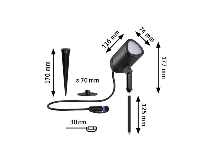 Paulmann Outdoor Gartenspot Plug &amp; Shine Shira, RGBW, 6.5W, Anthrazit