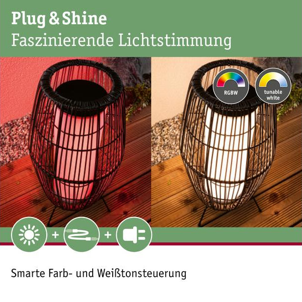 Paulmann Stehleuchte Plug & Shine Basket, RGBW, 3.2W, Schwarz
