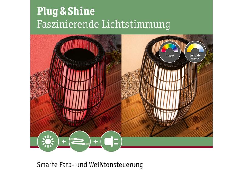 Paulmann Stehleuchte Plug &amp; Shine Basket, RGBW, 3.2W, Schwarz