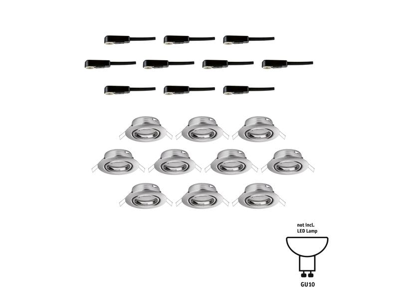Paulmann Einbauspot LED Base Basisset, GU10, 10 x 10W, Eisen
