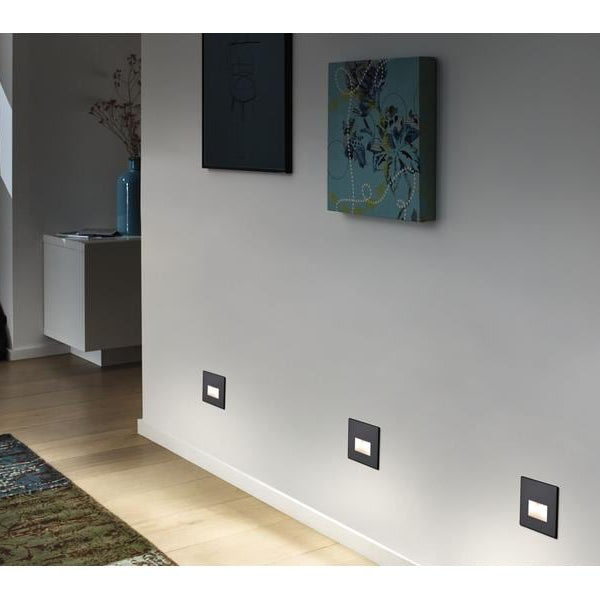 Paulmann Wandeinbauleuchte LED Edge Quadro, 1.2W, 2700K, Schwarz