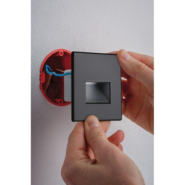 Paulmann Wandeinbauleuchte LED Edge Quadro, 1.2W, 2700K, Schwarz