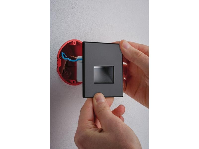 Paulmann Wandeinbauleuchte LED Edge Quadro, 1.2W, 2700K, Schwarz