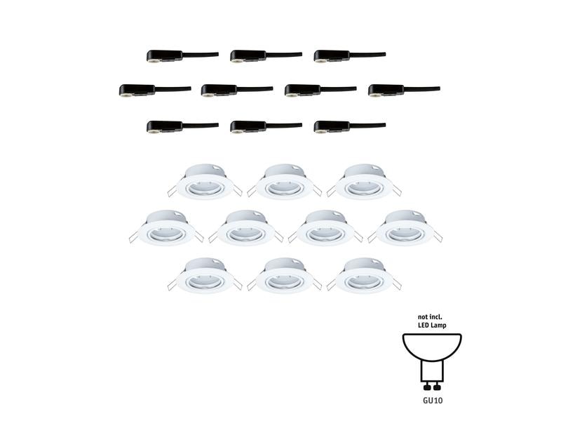 Paulmann Einbauspot LED Base Basisset, GU10, 10 x 10W, Weiss