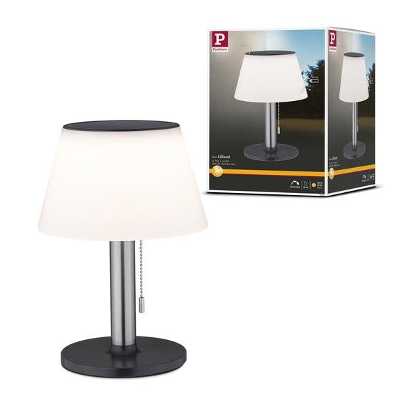 Paulmann Tischleuchte Solar Outdoor Lillesol, 3000K, Edelstahl