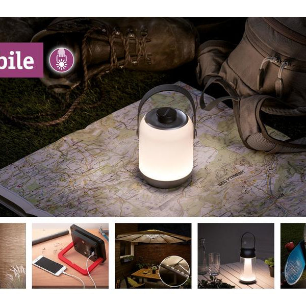 Paulmann Tischleuchte Mobile Clutch, 3000K, Akkubetrieb, Chrom