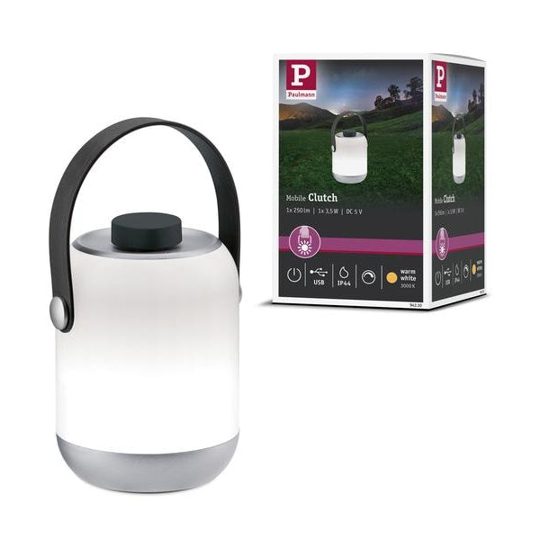 Paulmann Tischleuchte Mobile Clutch, 3000K, Akkubetrieb, Chrom