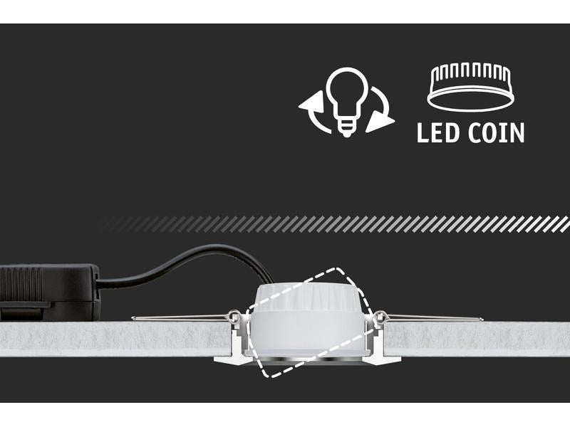 Paulmann Einbauspot LED Gil Coin Set, 3 x 6W, 2700K, Schwarz/Gold
