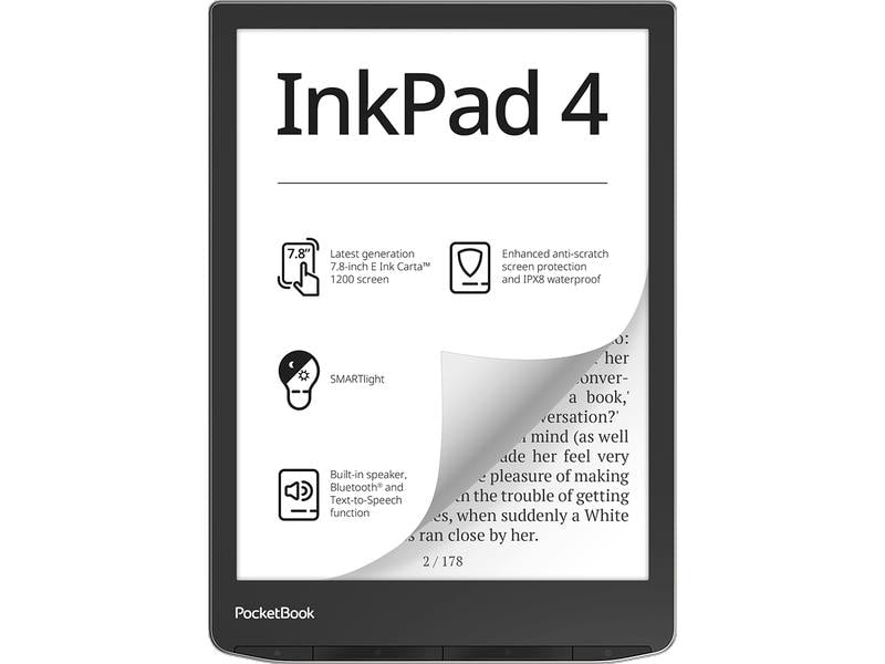 PocketBook E-Book Reader InkPad 4 Silber