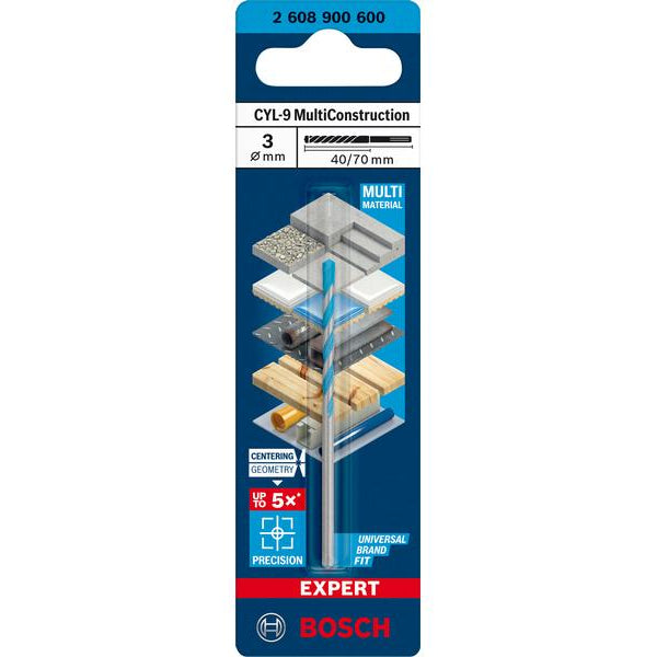 Bosch Professional Bohrer EXPERT CYL-9 MultiConstruction, 3 x 40 x 70 mm