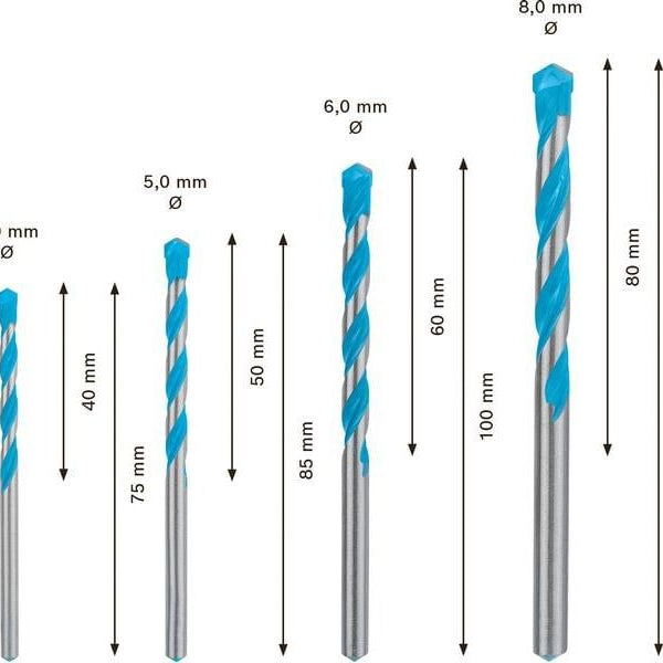 Bosch Professional Bohrer-Set Expert MultiConstruction CYL-9, 4-teilig