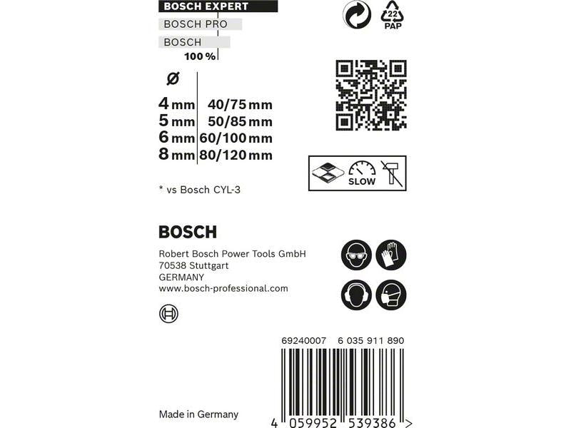 Bosch Professional Bohrer-Set Expert MultiConstruction CYL-9, 4-teilig