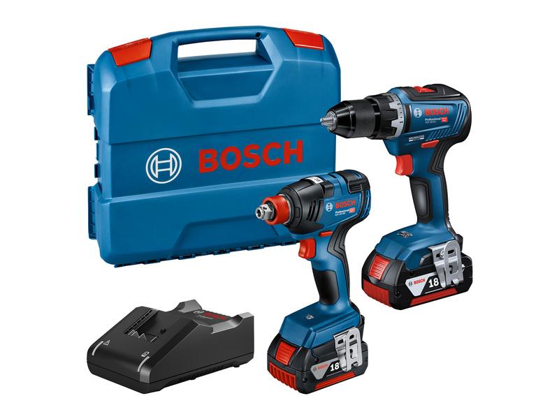Bosch Professional Akku-Drehschlagschrauber GDX 18 V-200 + GSR 18 V-55