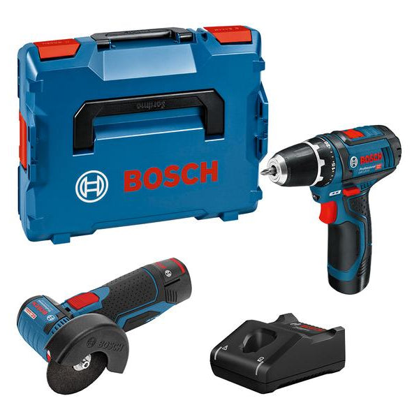 Bosch Professional Akku-Bohrschrauber Set 12 V-GSR+GWS+2 x 2.0Ah