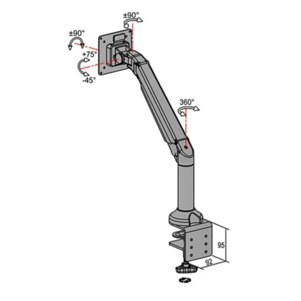 Multibrackets Tischhalterung Basic bis 10 kg – Schwarz