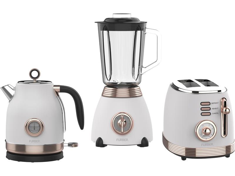 FURBER Wasserkocher, Standmixer und Toaster Set Monroe Rosegold