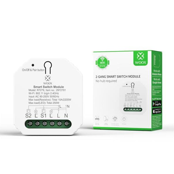 WOOX WiFi Smart Switch R7279, 230 V, 10A, 2300W Weiss