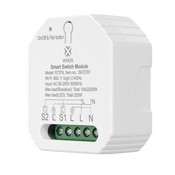 WOOX WiFi Smart Switch R7279, 230 V, 10A, 2300W Weiss