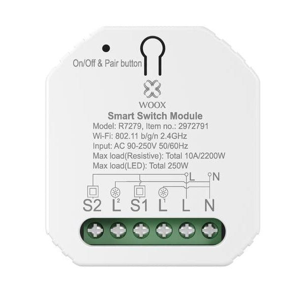 WOOX WiFi Smart Switch R7279, 230 V, 10A, 2300W Weiss
