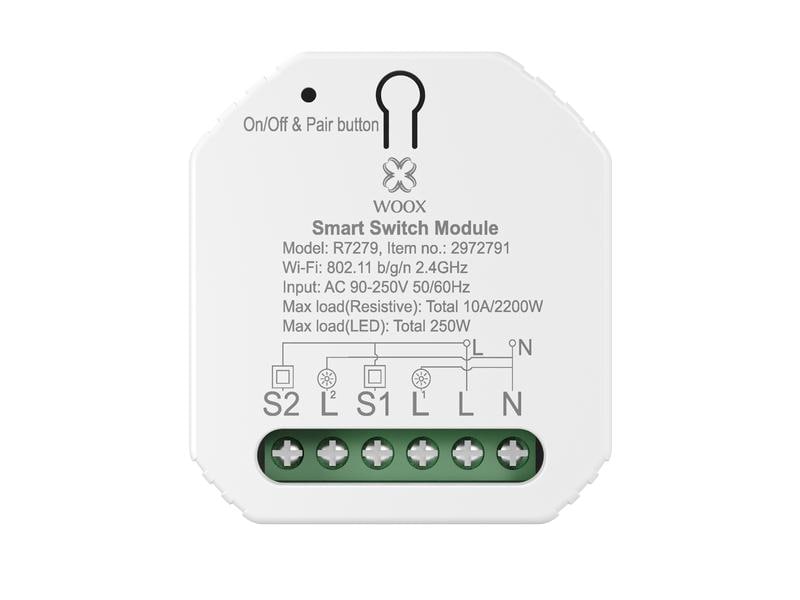 WOOX WiFi Smart Switch R7279, 230 V, 10A, 2300W Weiss