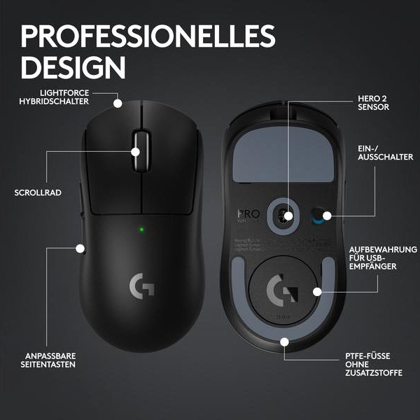 Logitech Gaming-Maus Pro X Superlight 2 Lightspeed Schwarz