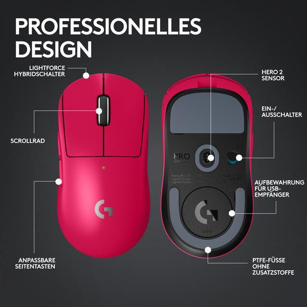 Logitech Gaming-Maus Pro X Superlight 2 Lightspeed Magenta