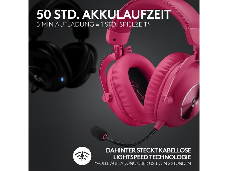 Logitech Headset G Pro X 2 Wireless Lightspeed Gaming Magenta