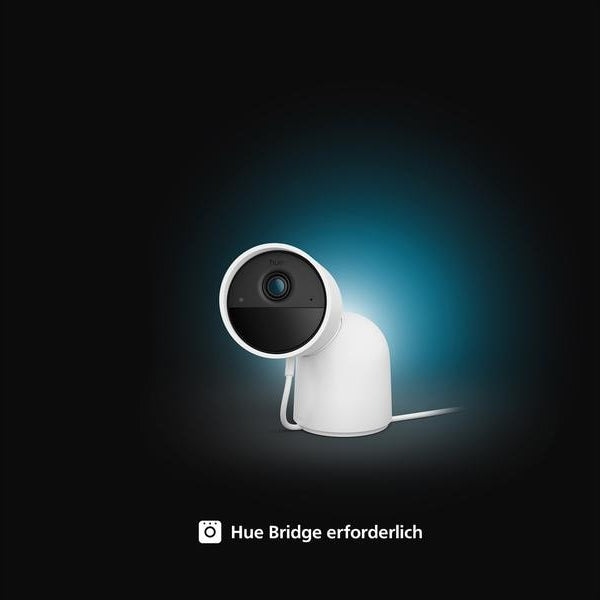 Philips Hue Secure kabelgebundene Kamera mit Standfuss Weiss