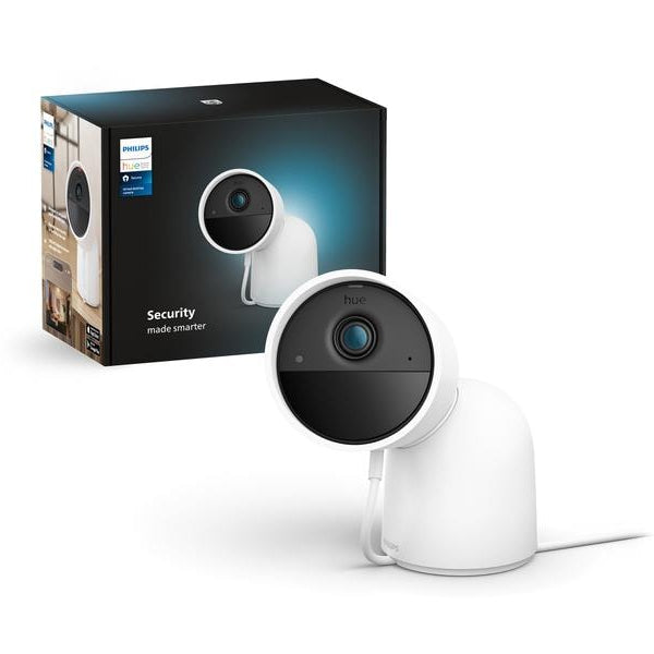 Philips Hue Secure kabelgebundene Kamera mit Standfuss Weiss