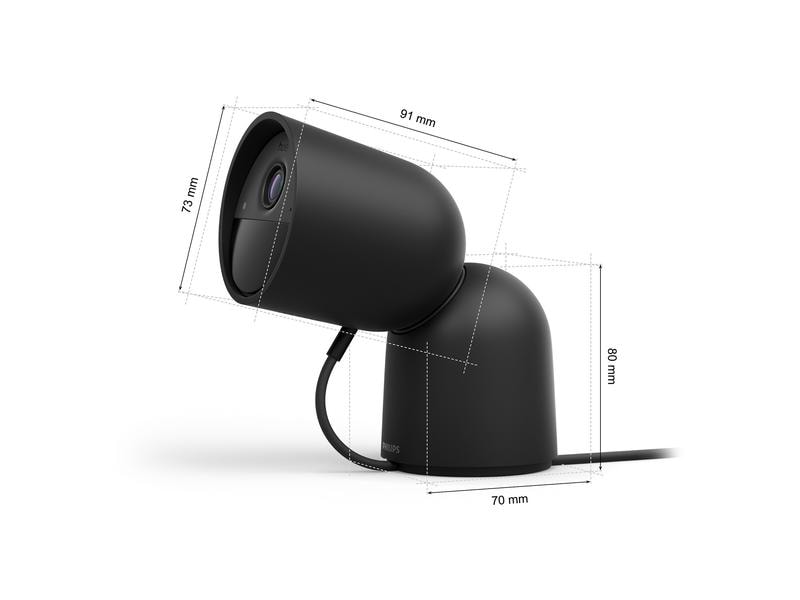 Philips Hue Secure kabelgebundene Kamera mit Standfuss Schwarz