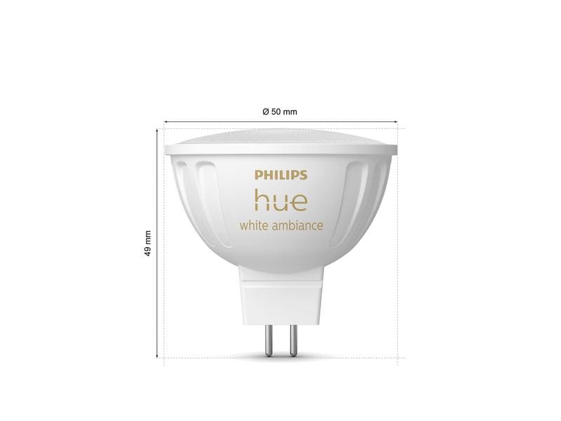 Philips Hue Leuchtmittel White Ambiance MR16 Einzelpack 400 lm