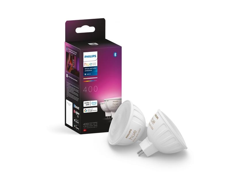 Philips Hue Leuchtmittel White &amp; Color Amb. MR16 Doppelpack 400 lm