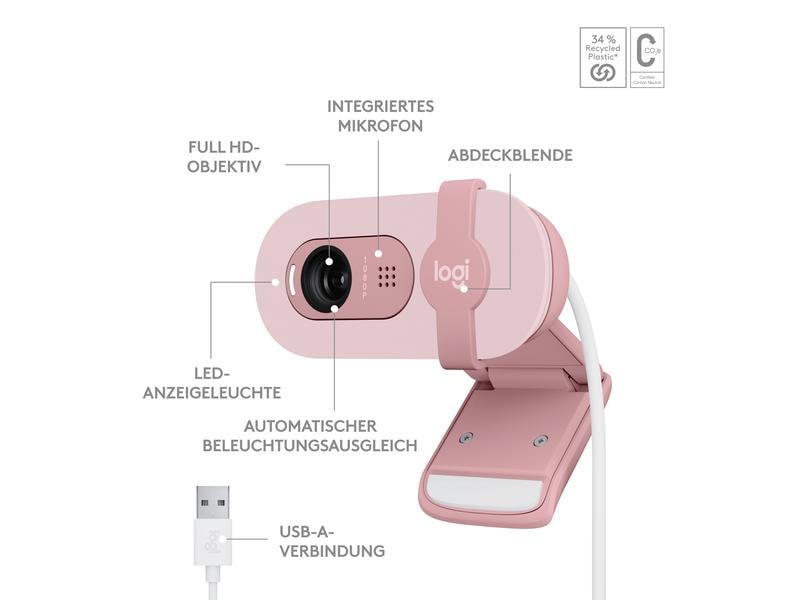 Logitech Brio 100 Rosa